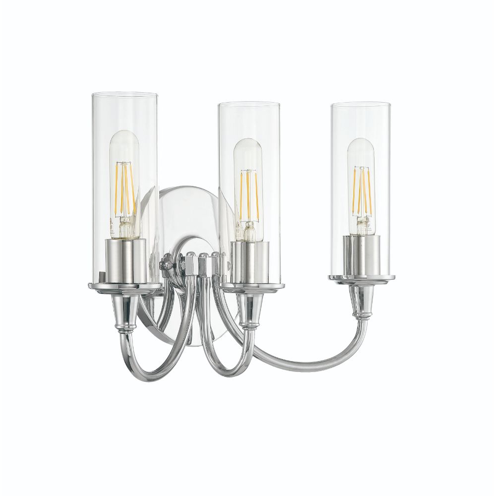 Craftmade 38063-CH Modina 3 Light Vanity in Chrome with Clear Glass